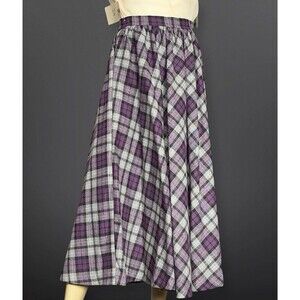 Vintage 1950s XS CIRCLE Skirt Felted Wool Purple Black Flecked Rockabilly Sony